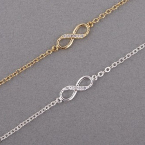 Bracelet 18K Gold Silver CZ - Infinity Bracelets for Women